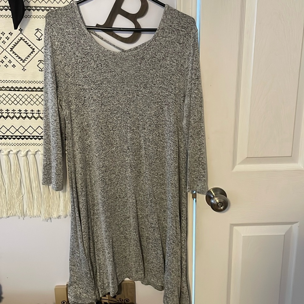 Gray sweater dress